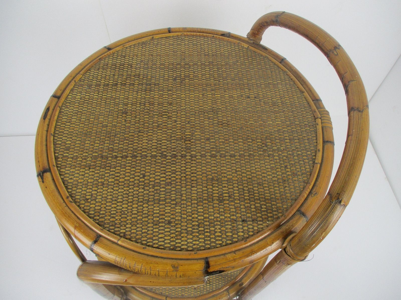 French Riviera Bamboo Rattan Bar Cocktail Tea Garden Cart Trolley Mid Century Mo photo 445.0