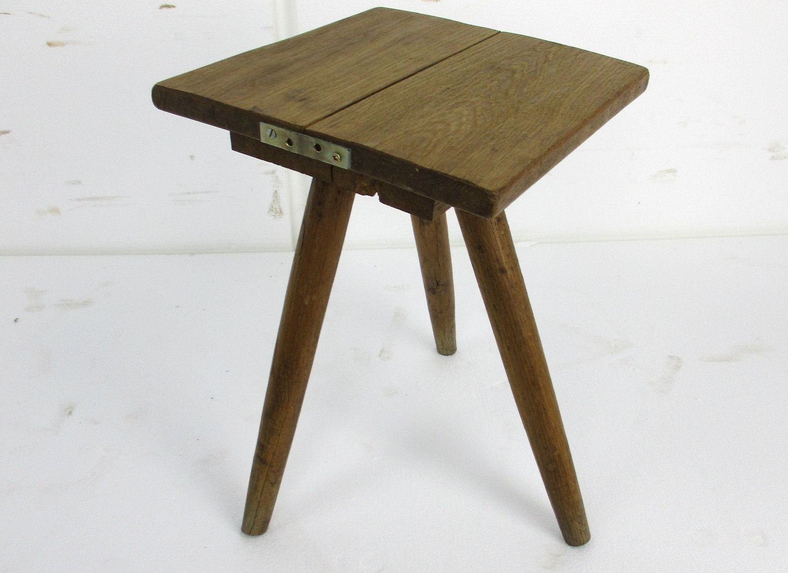 Vintage Hand Carved Wood Tripod Milking Stool Pedestal Table Plant Flower Bonsai photo furniture