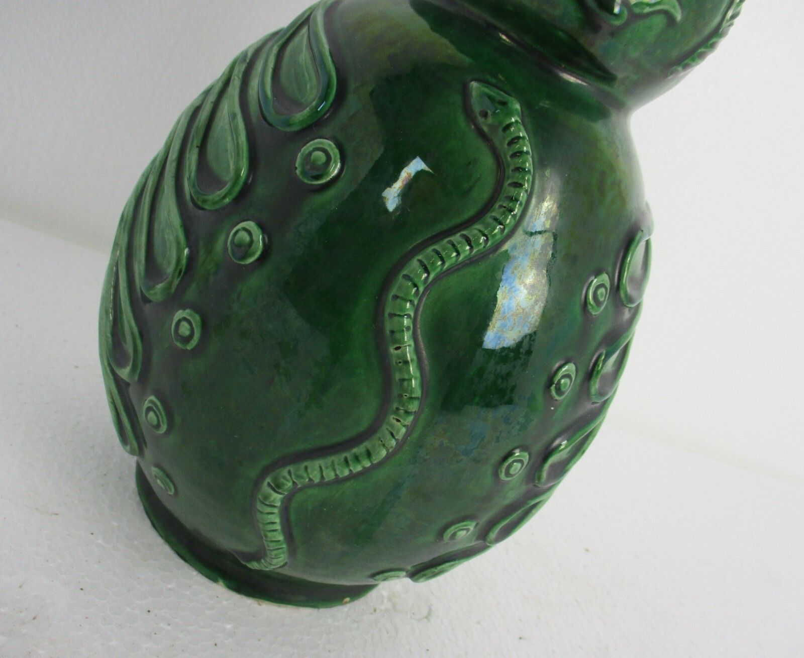 Vintage Ceramic Vino Decanter Bitossi Style Hungarian Pitcher Jar Miska Hussar photo for sale