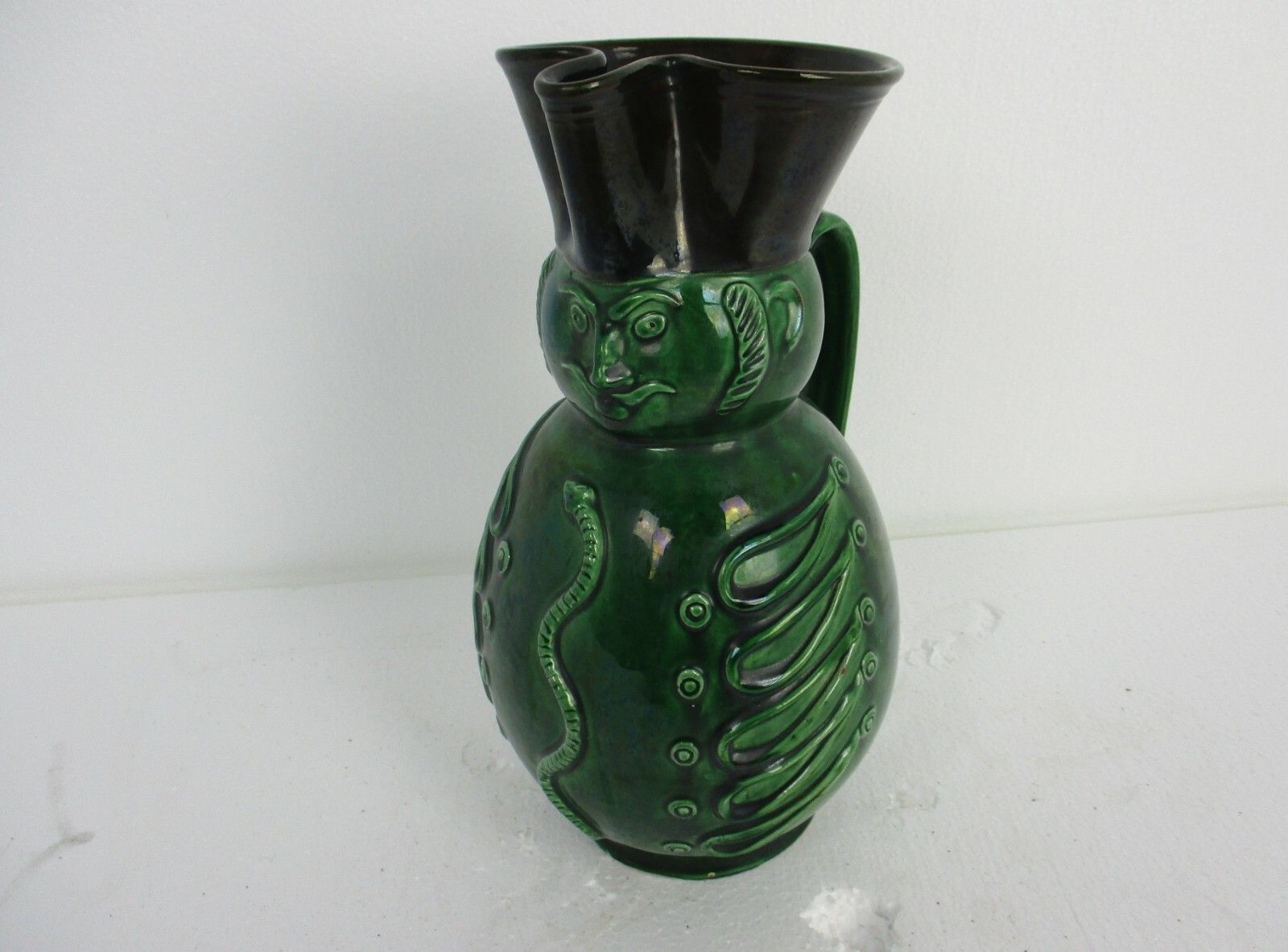 Vintage Ceramic Vino Decanter Bitossi Style Hungarian Pitcher Jar Miska Hussar photo 67.0