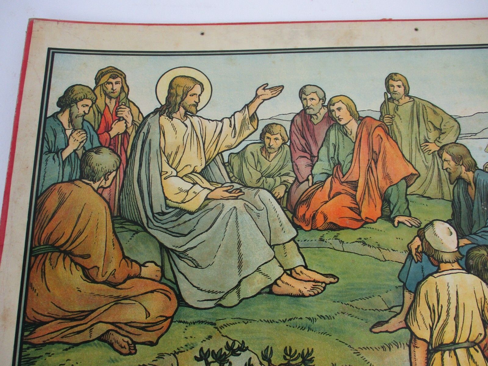 Antique Religious Cardboard Print Mosella 1913 Trier Sermon On The Mount photo Art