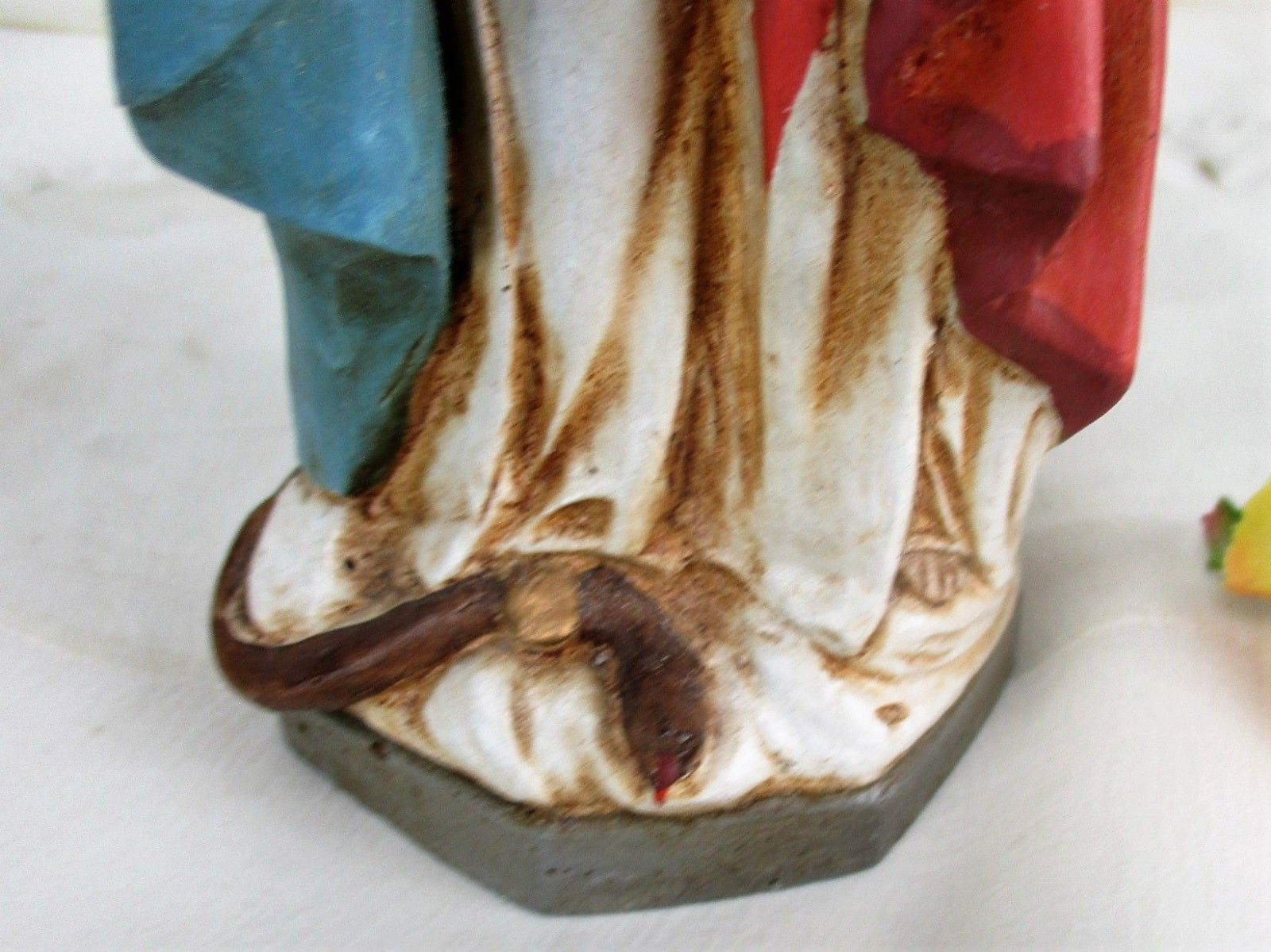 Statue Virgin Mary Open Hands Infant Of Prague Snake Resin Extremely  Htf 10.23" photo 223.0
