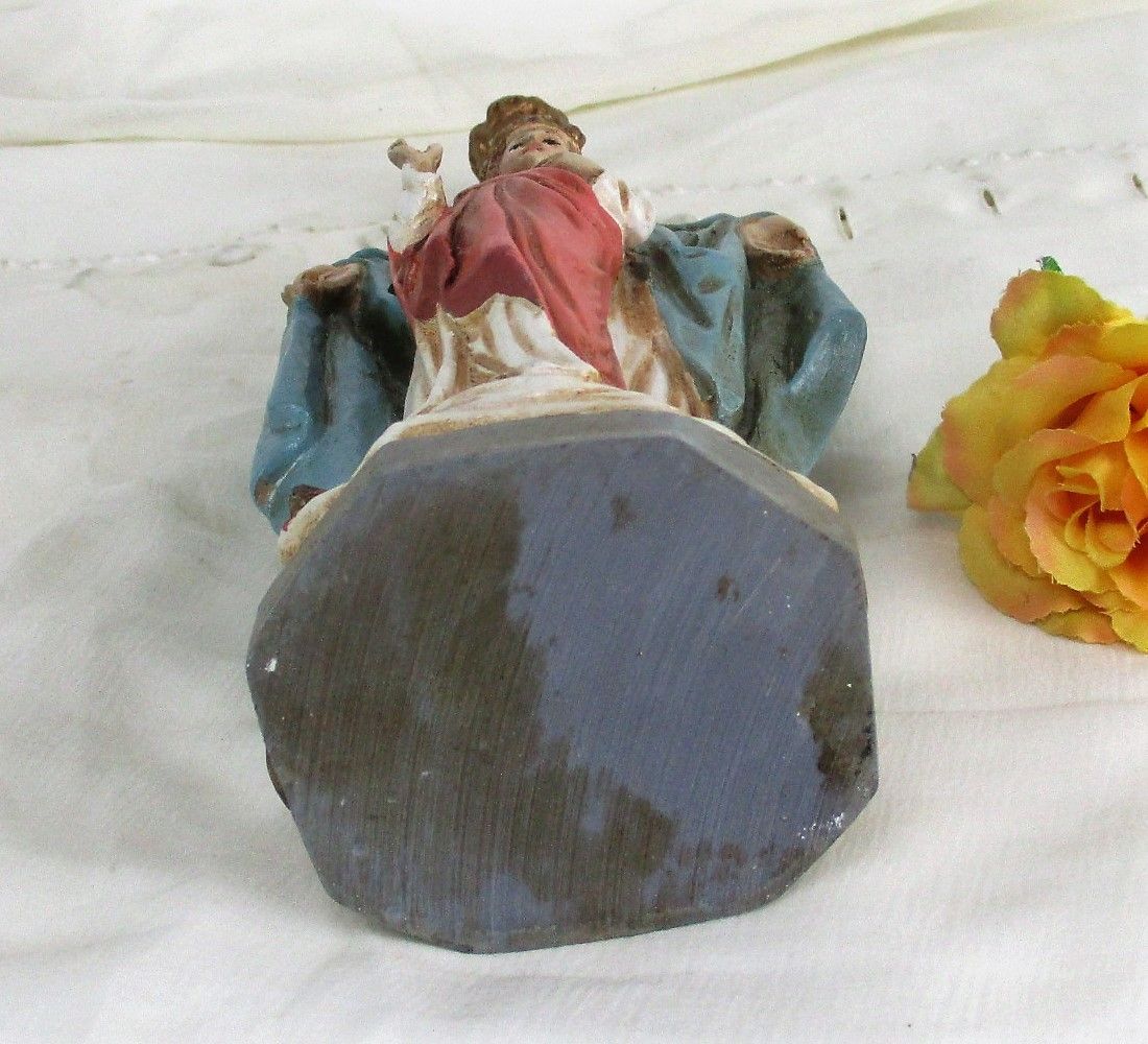 Statue Virgin Mary Open Hands Infant Of Prague Snake Resin Extremely  Htf 10.23" photo vintage