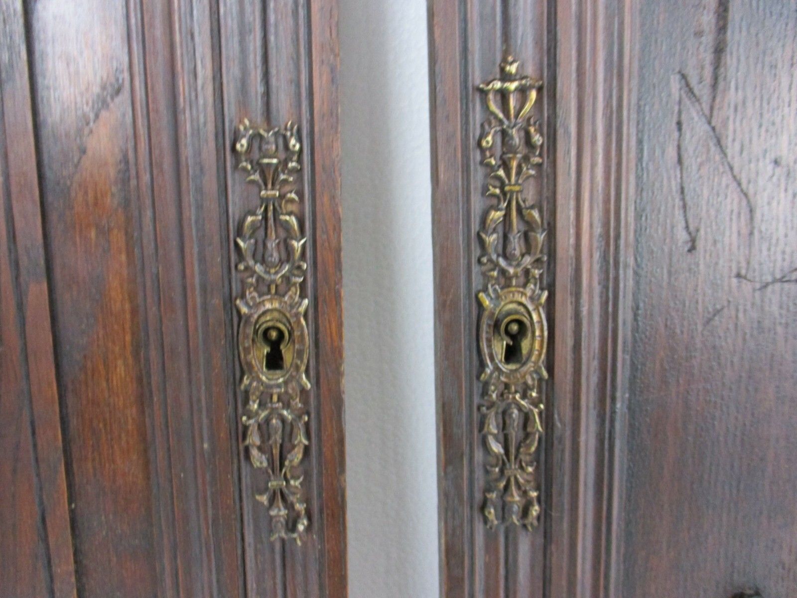 Set Of 3  Door Panels Reclaimed Architectural Antique Oak Shepherd Breton Style photo buy