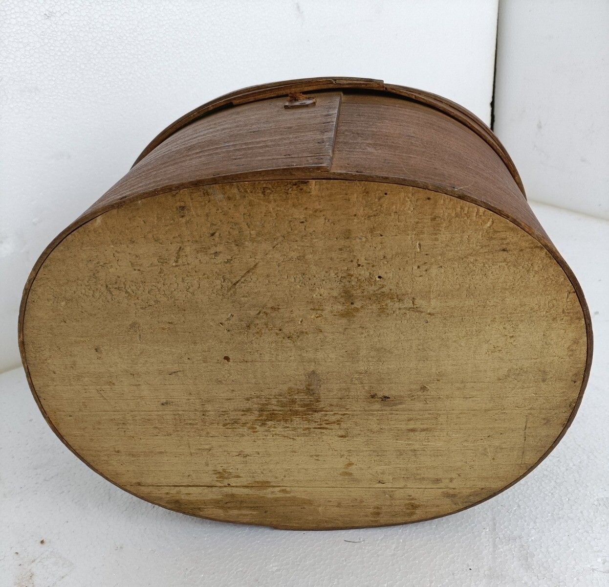 Antique  Wooden Cheese Box Bent Wood Primitive Htf Art Nouveau Oval photo furniture