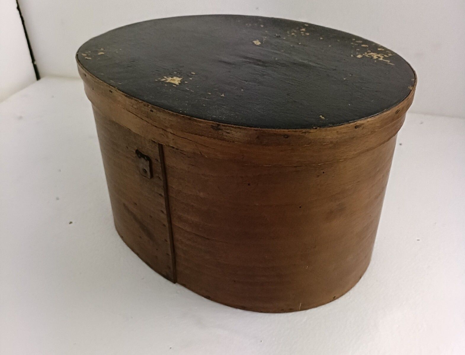 Antique  Wooden Cheese Box Bent Wood Primitive Htf Art Nouveau Oval photo vintage