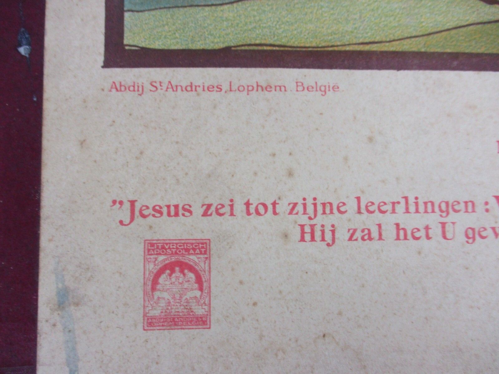 Antique Religious Cardboard Print Chromolith Easter Sunday Speybrouck Goffart photo Art