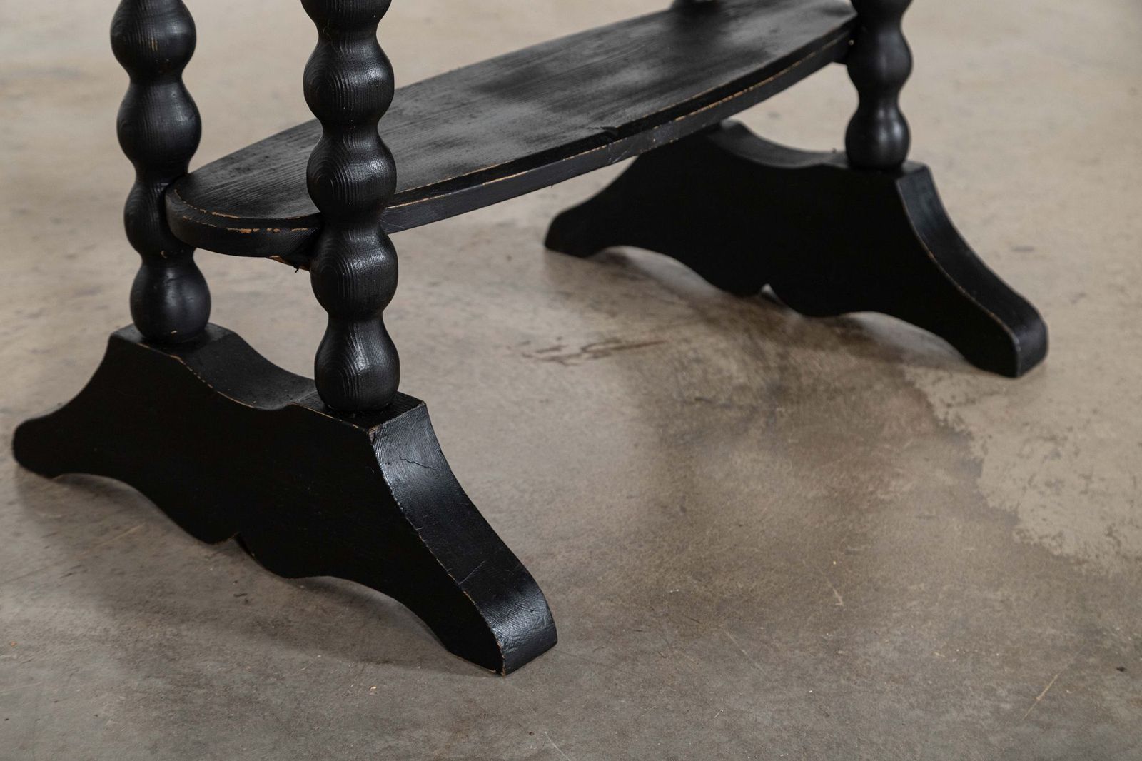 19thc Ebonised English Pine Bobbin Side Table photo buy