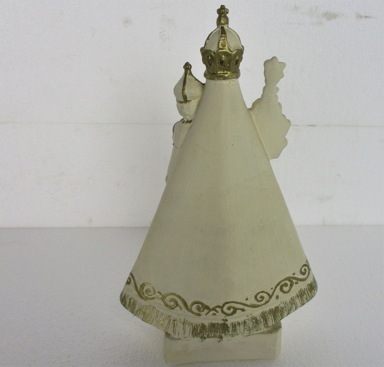 Statue Our Lady Of Gaverland Virgin Mary Infant Jesus Collector Htf Plaster 10.6 photo vinterior