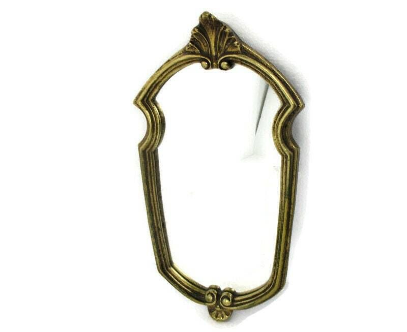 Ornate Mirror Resin Shell Gold Gilded Ornate Hollywood Regency Style 50s Mid Cen