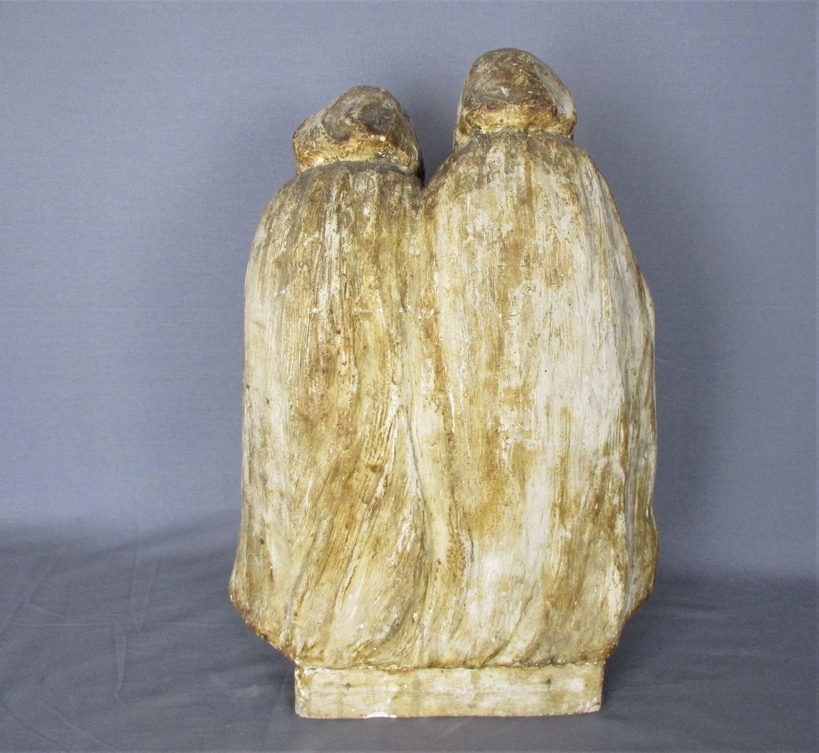 Statue Sculpture Two Old Ladies Wearing Cloaks Taking A Walk Females Art Work Go photo vinterior