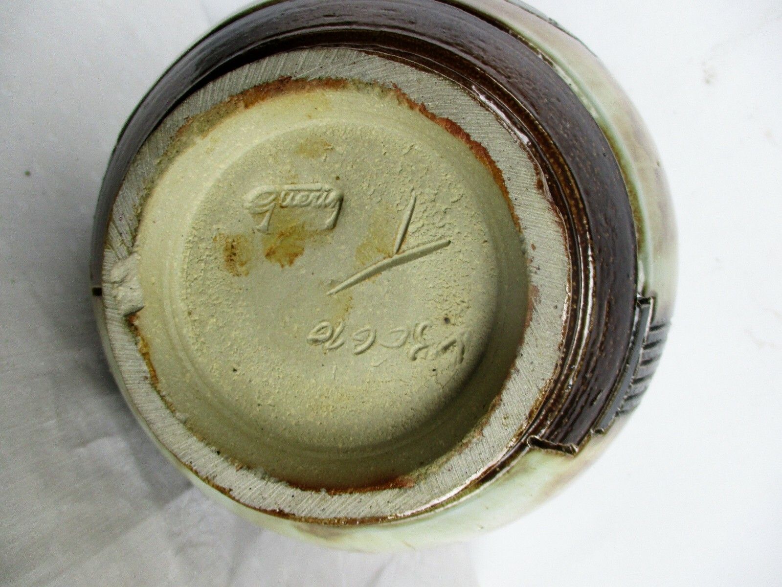 photo furniture Art Deco Revival Vase Marked Guerin 3 Handles Greek Mythology Stoneware  12.20"