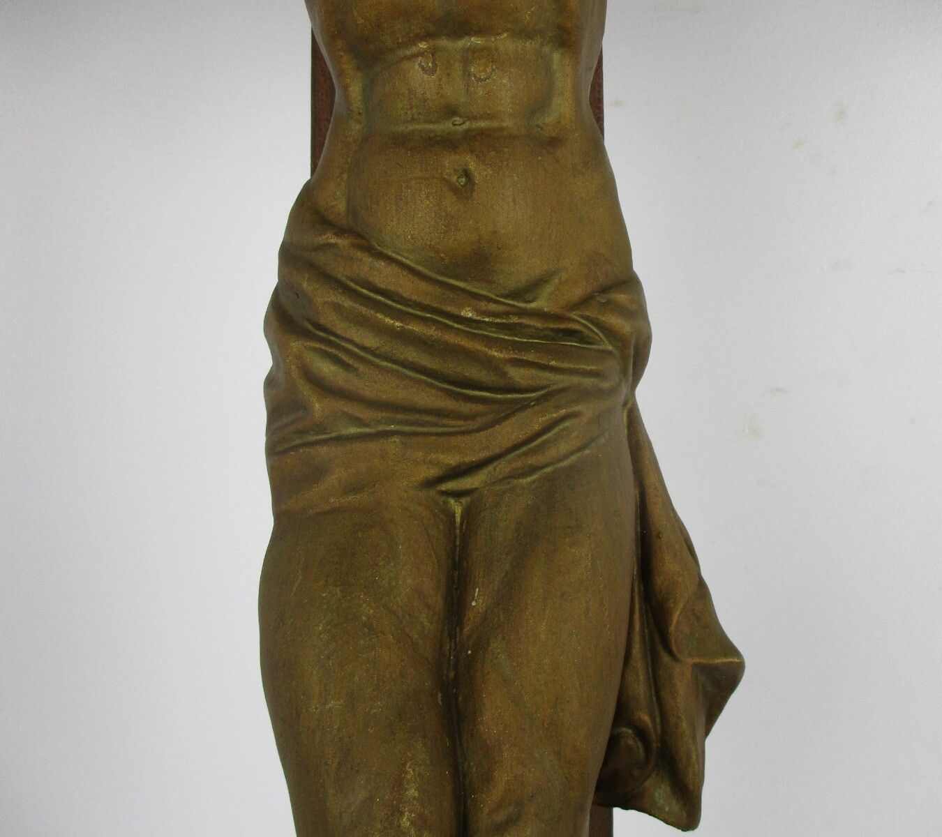 Xl Wood Hanging Crucifix Wooden  Corpus Piece Of Art Very Dramatic Exquisite 19t photo vinterior