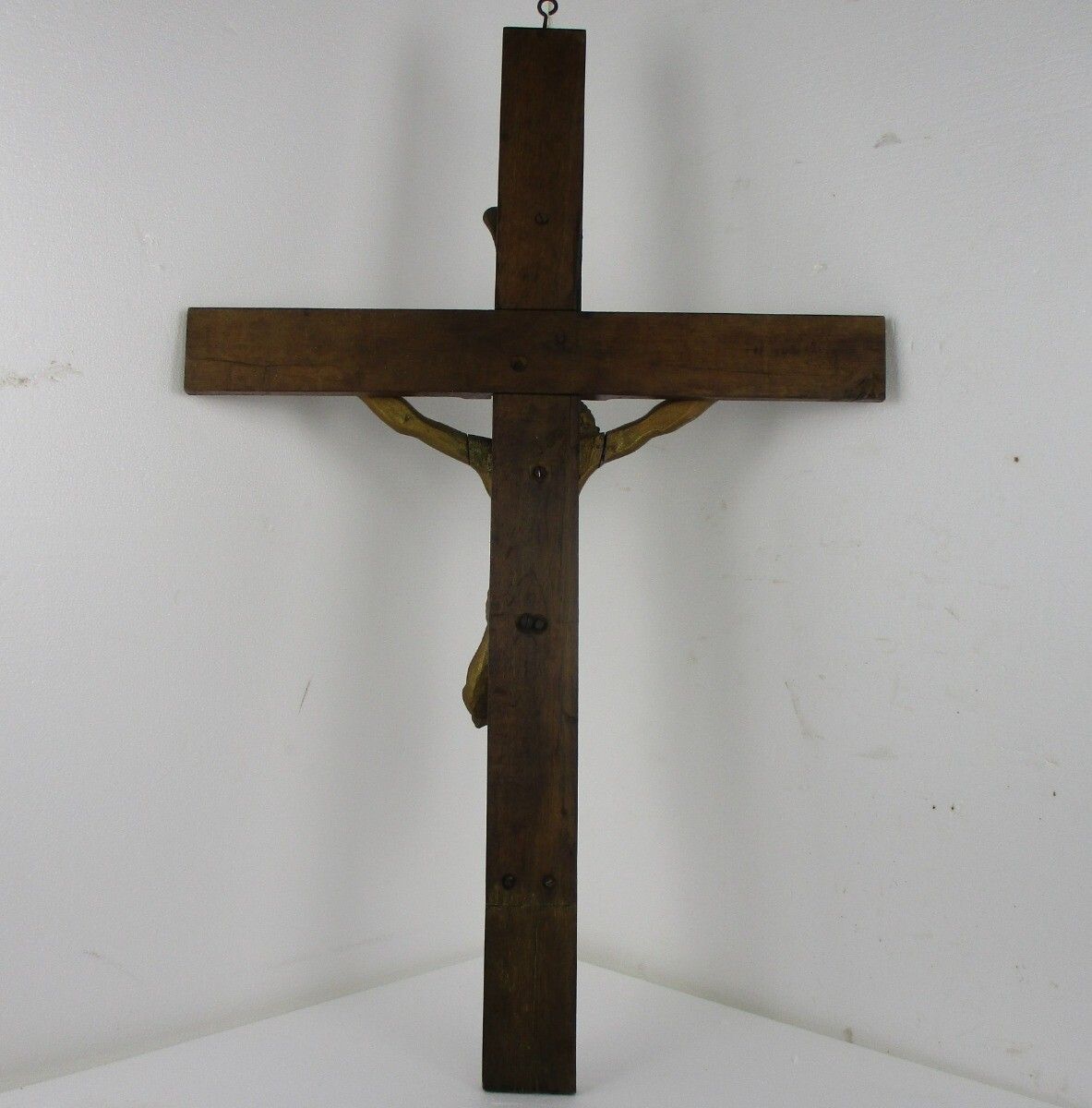 photo furniture Xl Wood Hanging Crucifix Wooden  Corpus Piece Of Art Very Dramatic Exquisite 19t