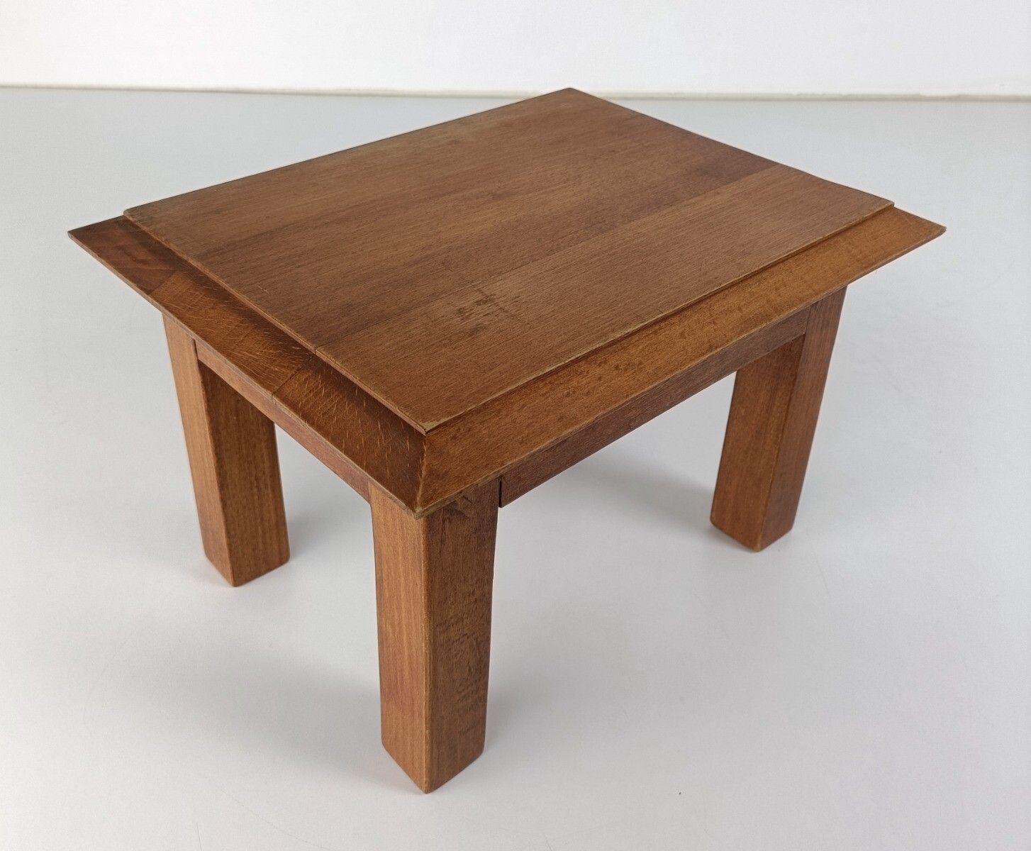 Small Wooden Side Table Foot Rest Barn Style Plant Stand Pedestal Occasional Tab photo for sale