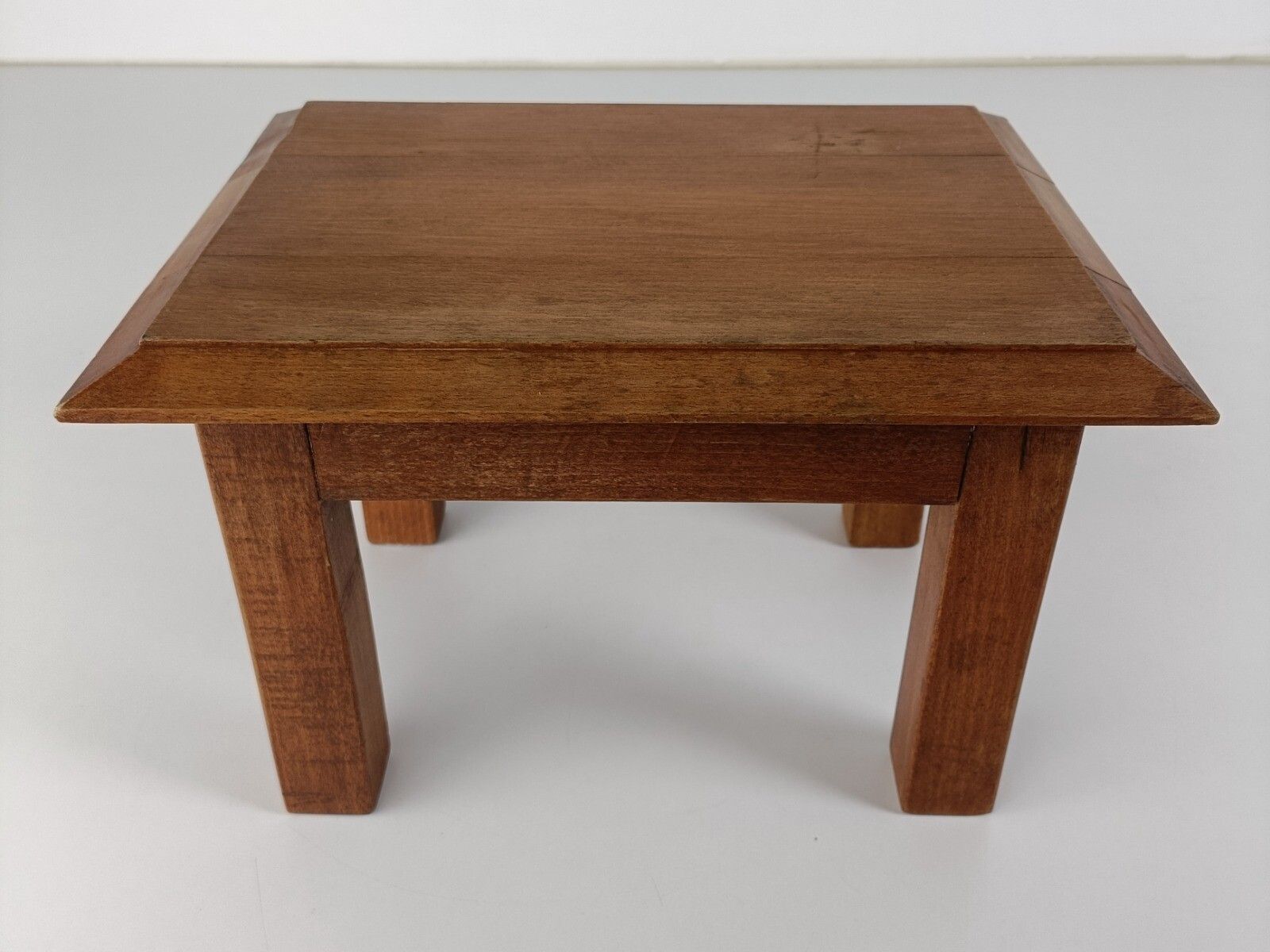 Small Wooden Side Table Foot Rest Barn Style Plant Stand Pedestal Occasional Tab photo vinterior