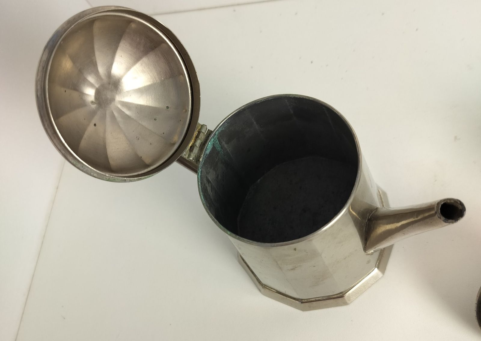 Demeyere  Belgium Iconic Creamer Set Sugar Bowl Milk Jar Marked  Art Deco Antiqu photo for sale