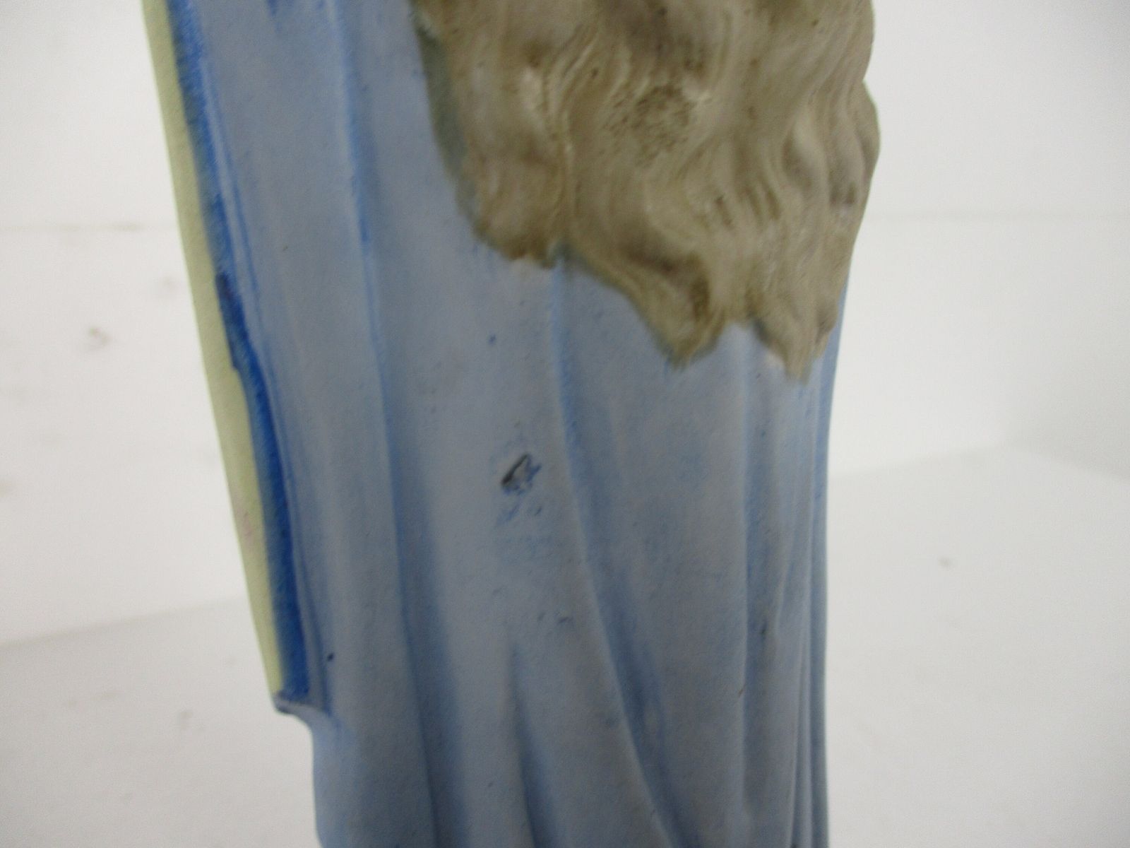French Antique 1900 Bisque Porcelain Statue Virgin Mary Madonna Polychrome 12&Qu photo vinterior