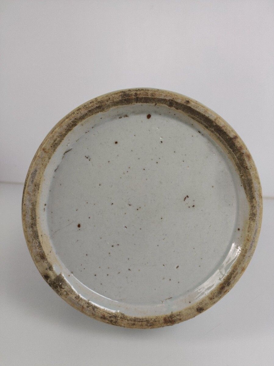 photo for sale Antique 19th Century Happiness Vase Urn Ginger Jar Wedding Bliss Blue White Ch