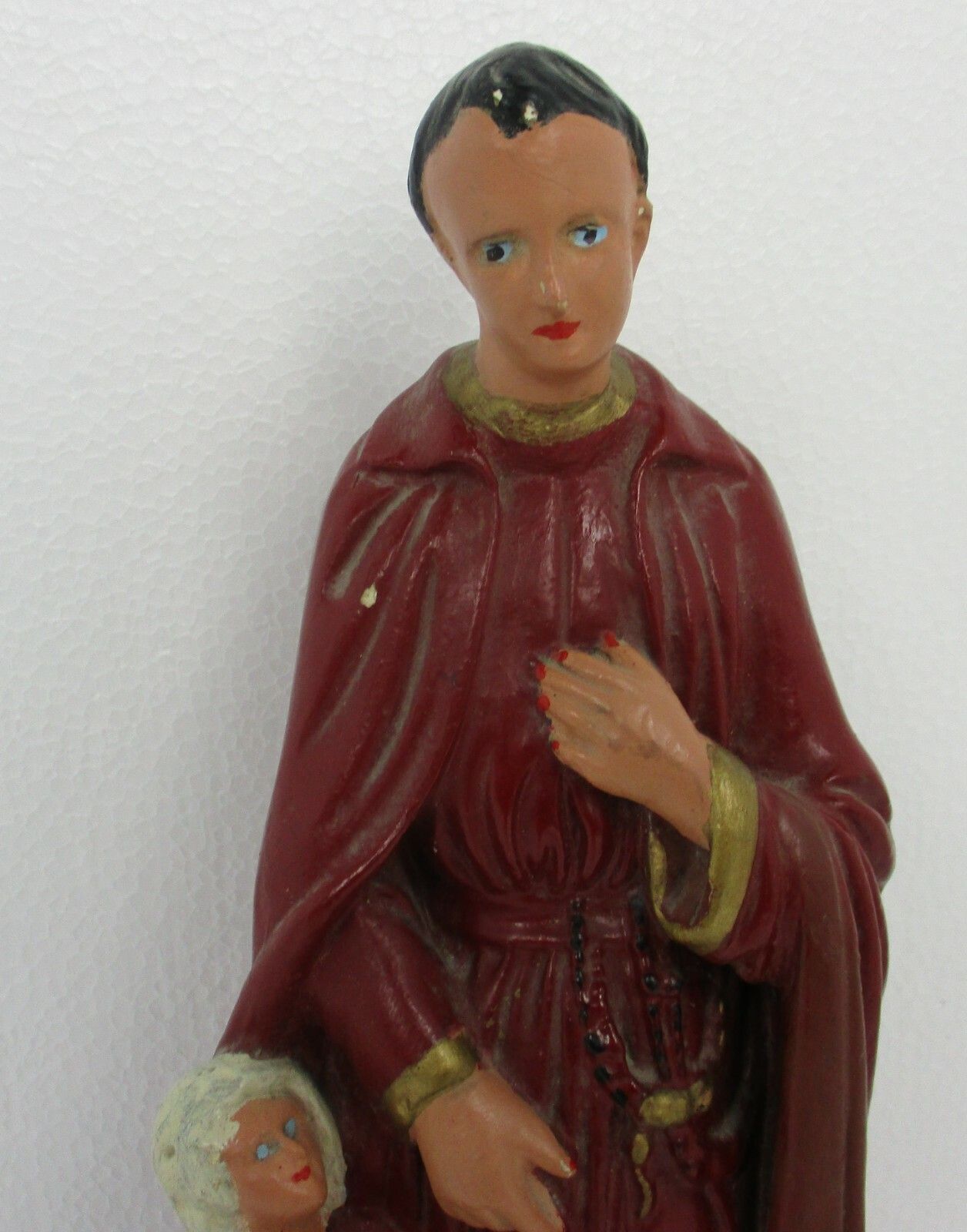 Statue Saint Gerard Majella Infant Jesus Bun Patron Fertility Good Sales Plaster photo for sale