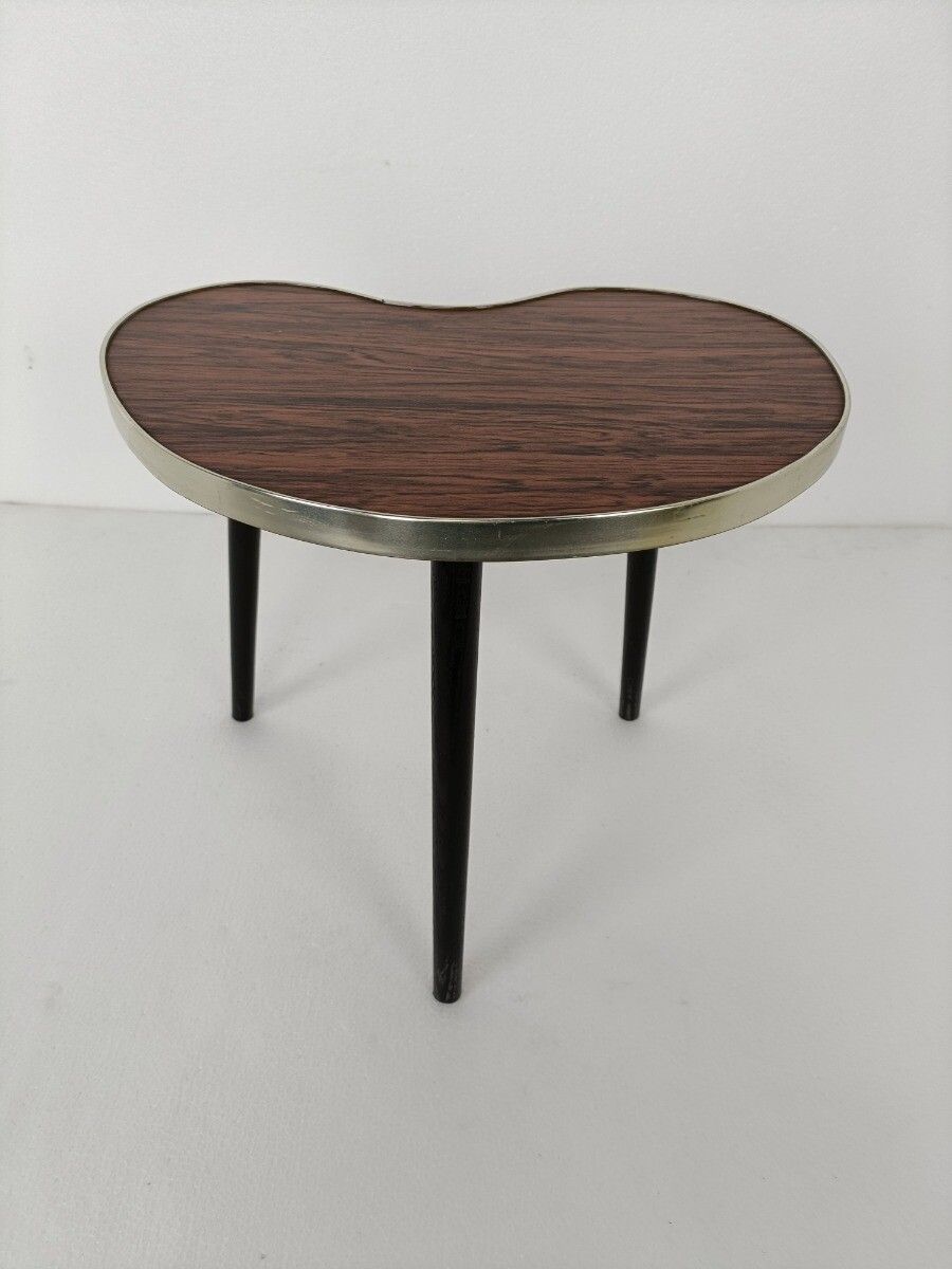 Retro Vintage Tripod Coffee Side Wine Table Mid Century Space Age Rockabilly Bro photo for sale