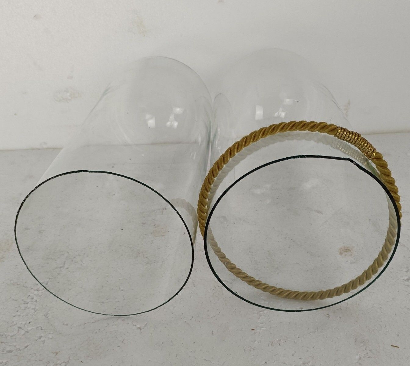 Couple Antique Round Hand Blown Glass Domes Globes Steampunk Display 15.35" D 6. photo furniture