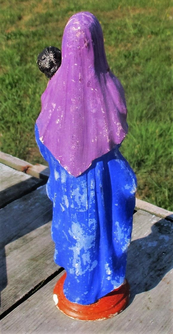 Polychrome Virgin Mary Madonna Infant Child Plaster Statue  Onyx Chapel photo 67.0