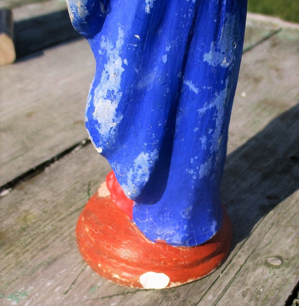 Polychrome Virgin Mary Madonna Infant Child Plaster Statue  Onyx Chapel photo buy