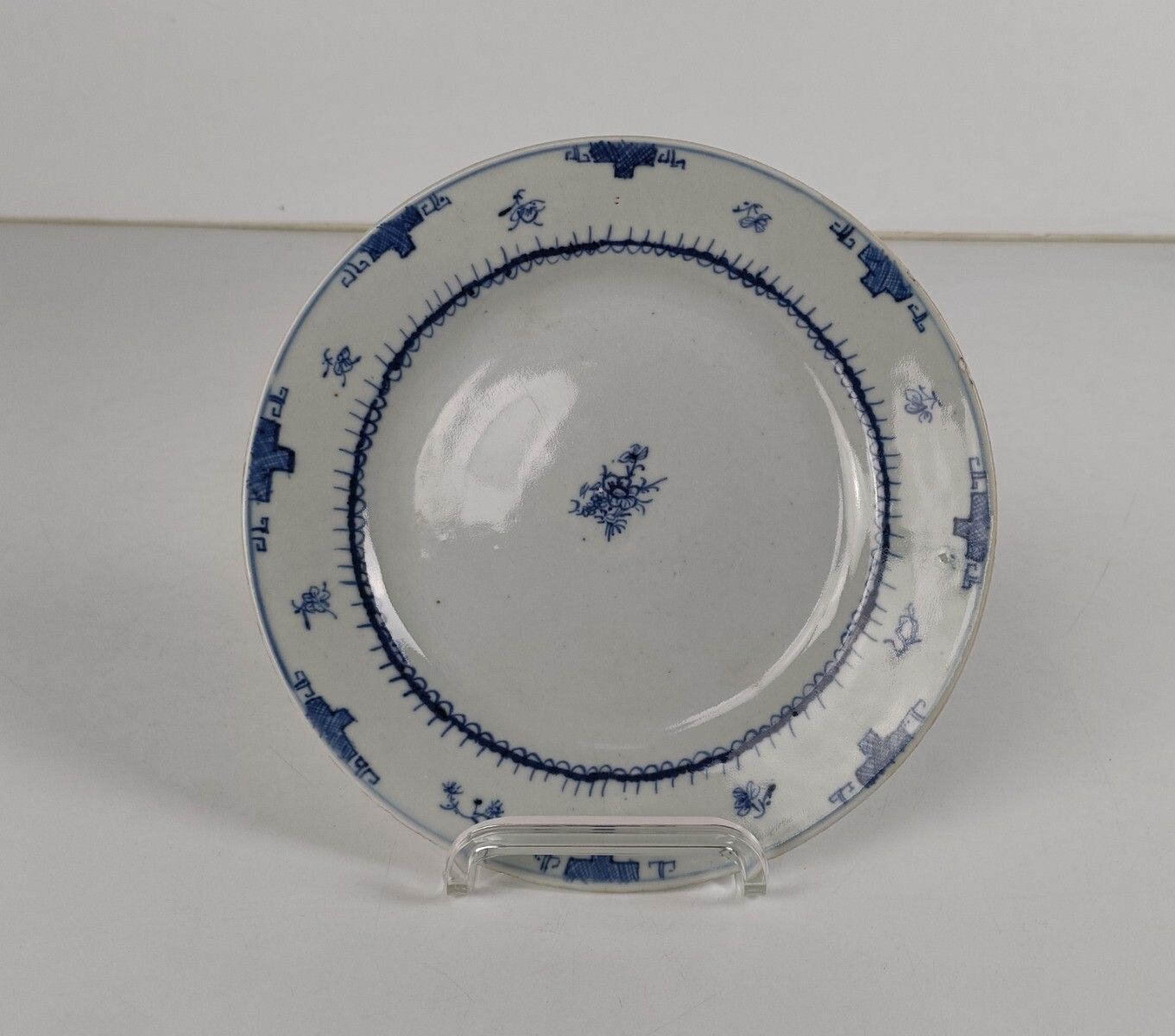 Antique Chinese Charger Plate Decorative 19th Century Blue White Antique photo furniture
