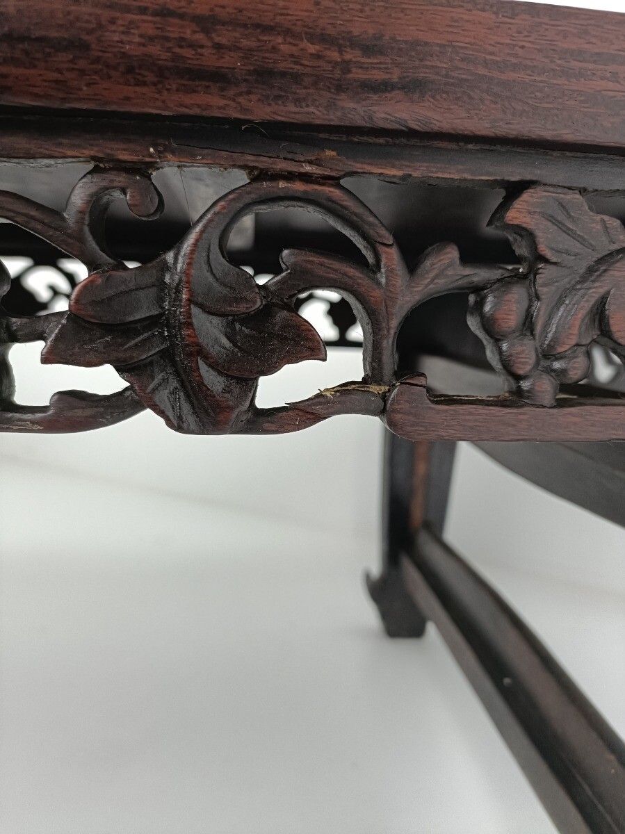 photo furniture Exquisite Antique Chinese Hand Carved Wooden Ornate Kang Coffee Table Rectangula