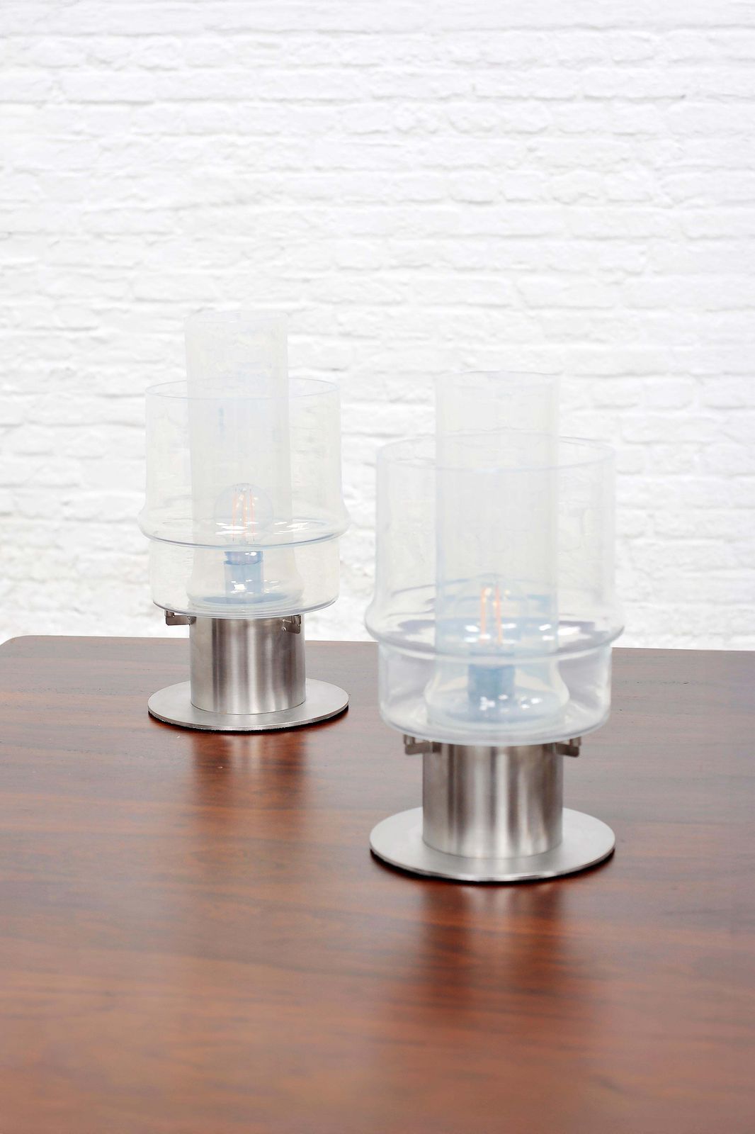 Pair Of Modernist Murano Table Lamps By Carlo Nason For Mazzega, Italy 1970's photo for sale