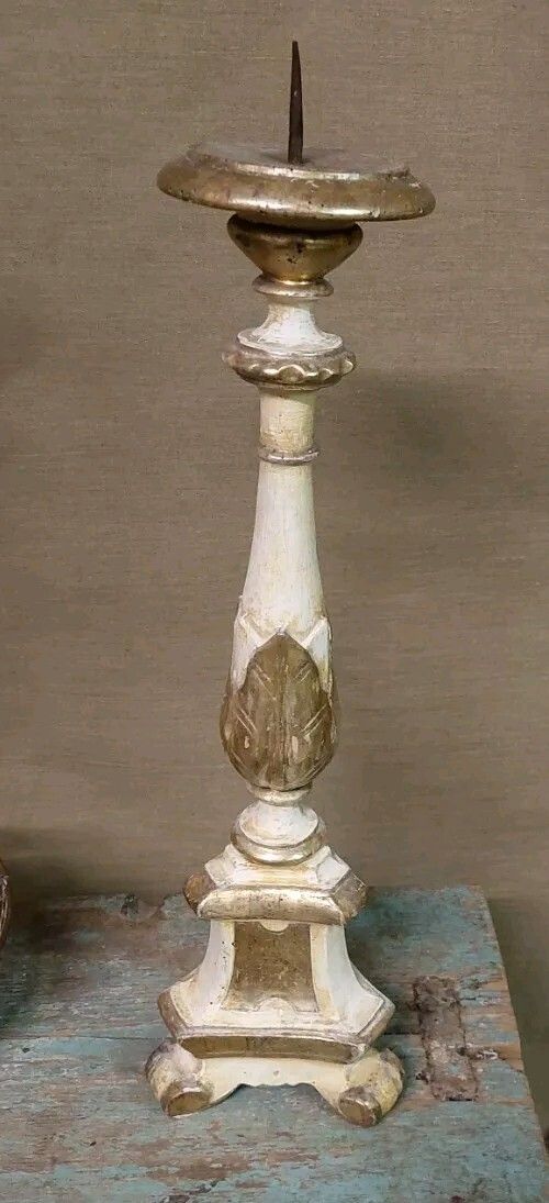 photo furniture Wooden Candle Holder XVIII Century Gilded Silver Original Mecca