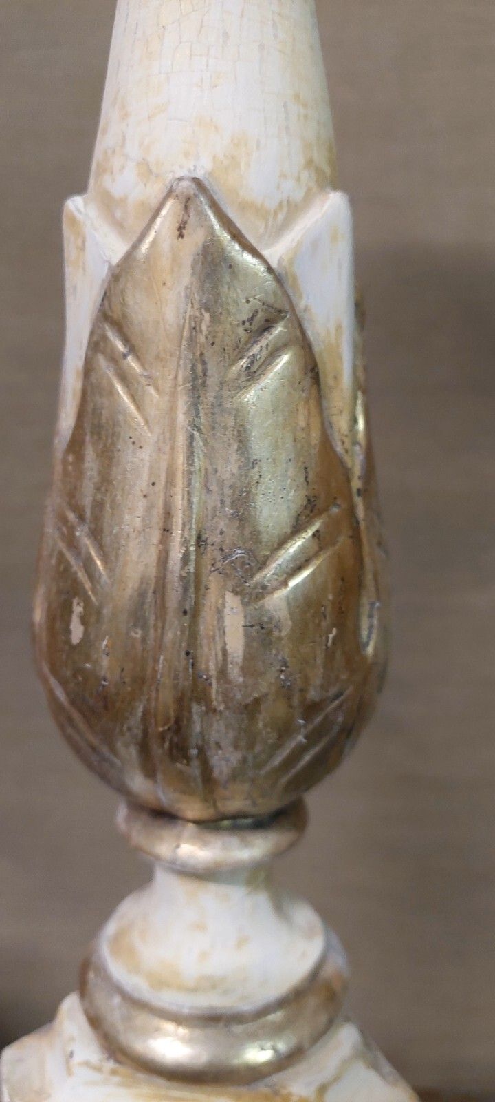 212.0 Wooden Candle Holder XVIII Century Gilded Silver Original Mecca photo