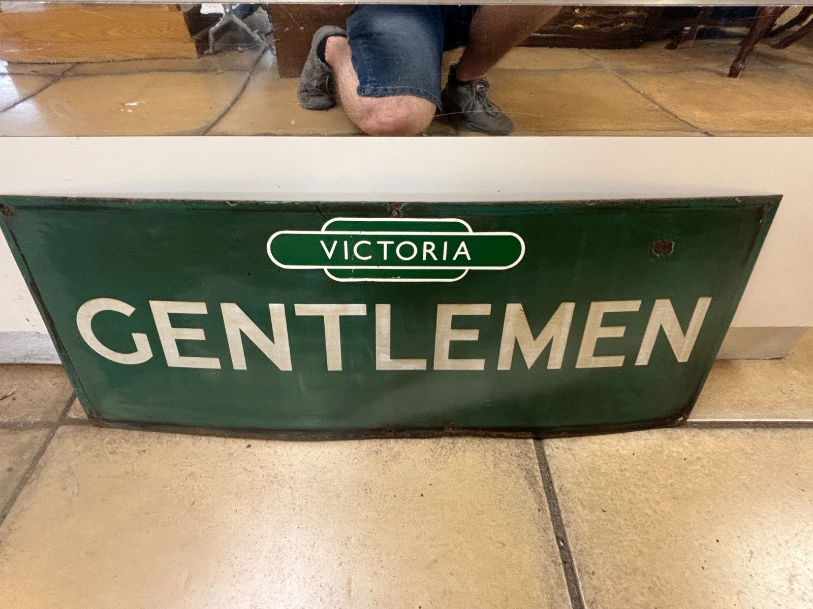 295.0 Antique Victoria Railway Gentlemen Enamel Sign By Mcclean & Co Ltd, London photo