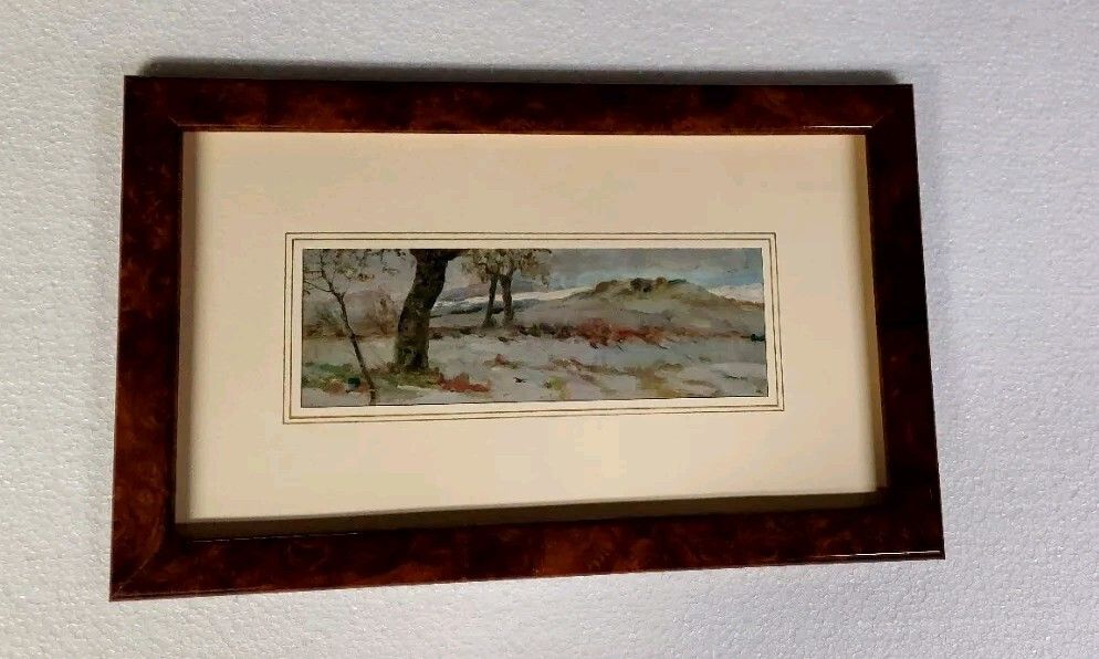 Painting Landscape Oil On Panel Early 900 Italy Antique Painting photo furniture