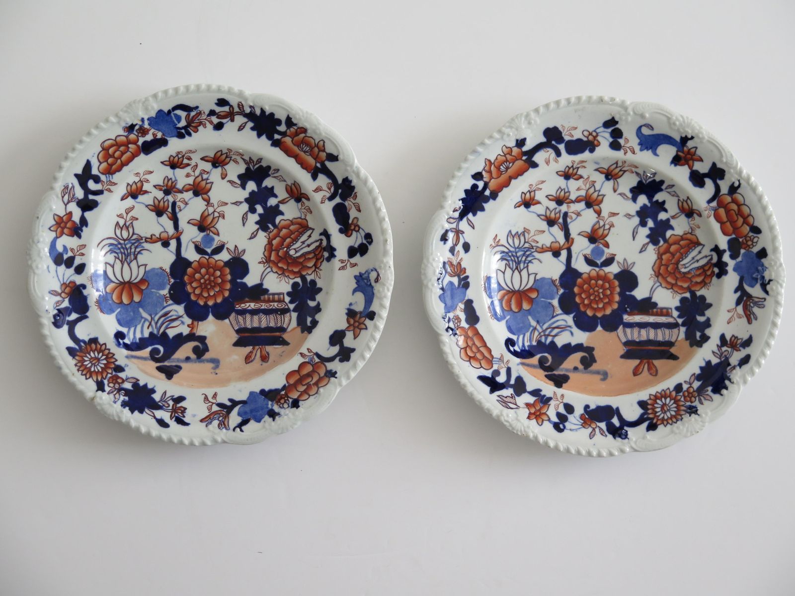 Set Of Two (A) Georgian Masons Ironstone Desert Plates Basket Japan Ptn, Ca 1818 photo furniture