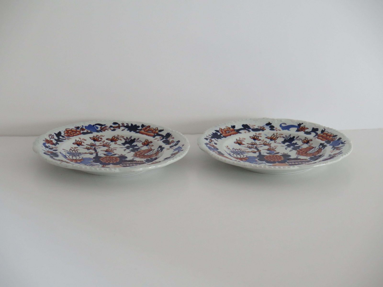 Set Of Two (A) Georgian Masons Ironstone Desert Plates Basket Japan Ptn, Ca 1818 photo Home Decor