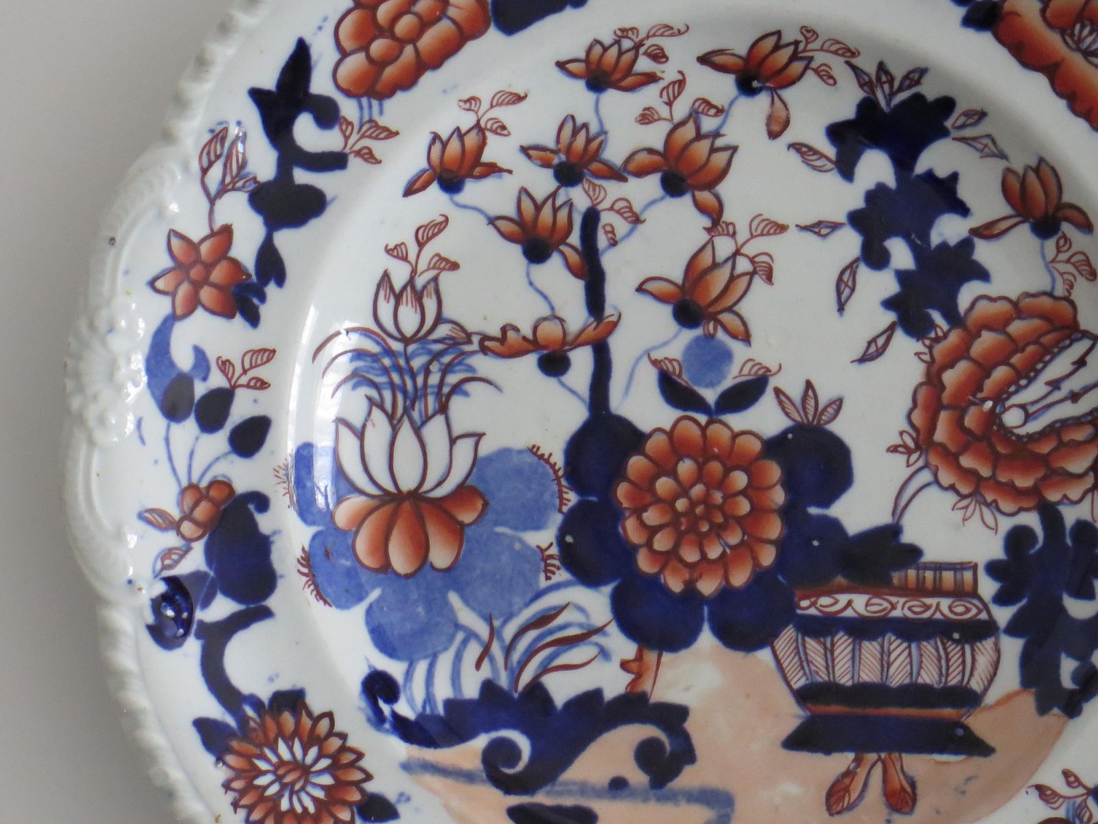 Set Of Two (A) Georgian Masons Ironstone Desert Plates Basket Japan Ptn, Ca 1818 photo vintage