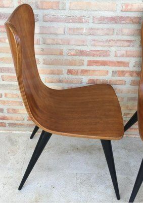 Mid Century Chairs With Conical Legs, 1950s, Set Of 2 photo vintage