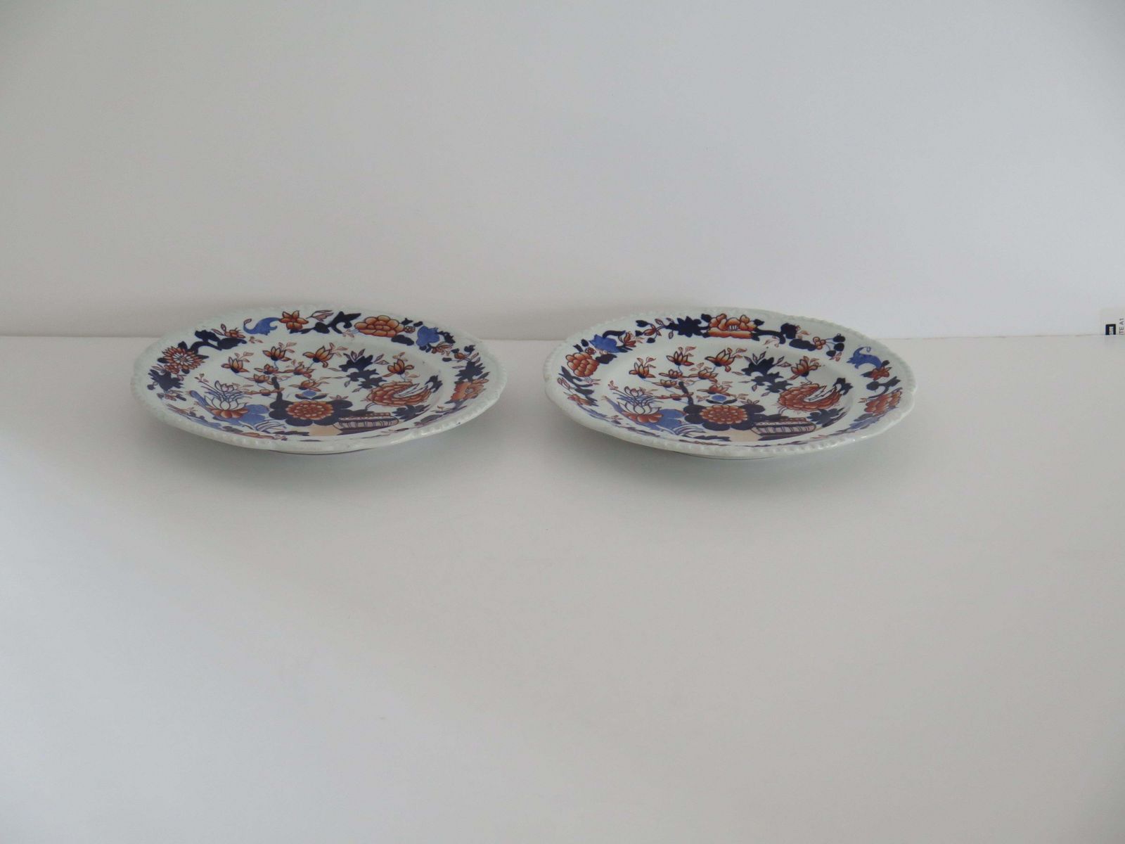 Set 0f Two (B) Georgian Masons Ironstone Desert Plates Basket Japan Ptn, Ca 1818 photo Home Decor