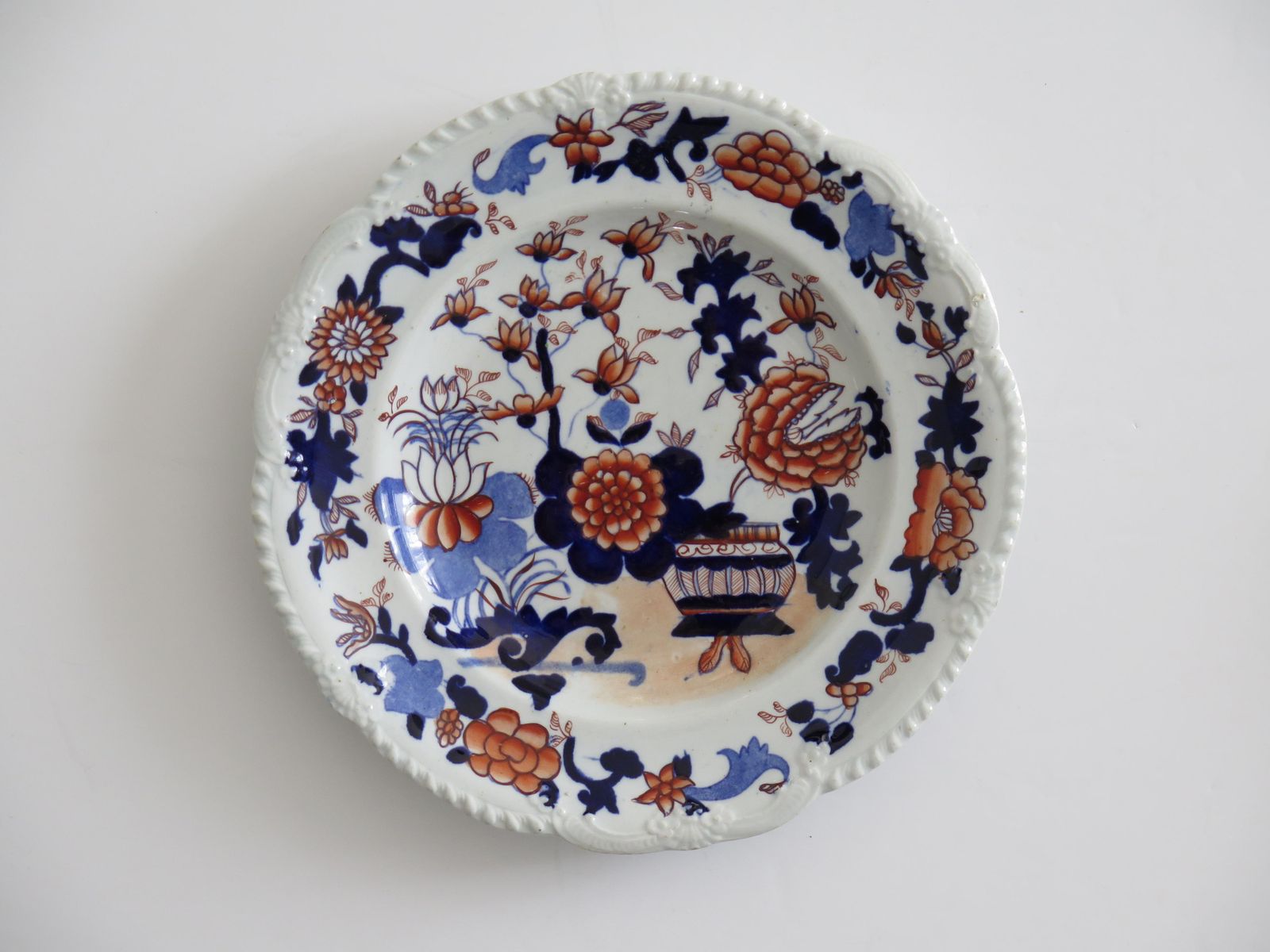 Set 0f Two (B) Georgian Masons Ironstone Desert Plates Basket Japan Ptn, Ca 1818 photo 325.0