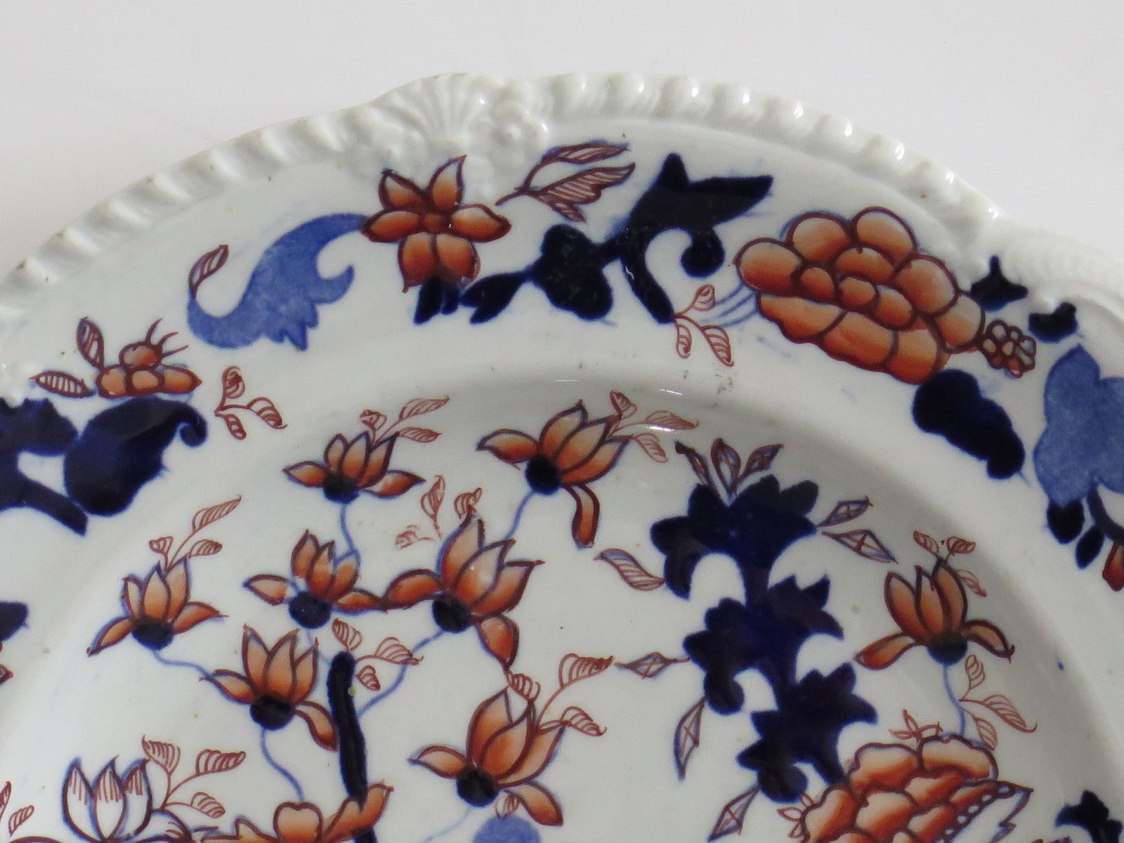 Set 0f Two (B) Georgian Masons Ironstone Desert Plates Basket Japan Ptn, Ca 1818 photo vinterior