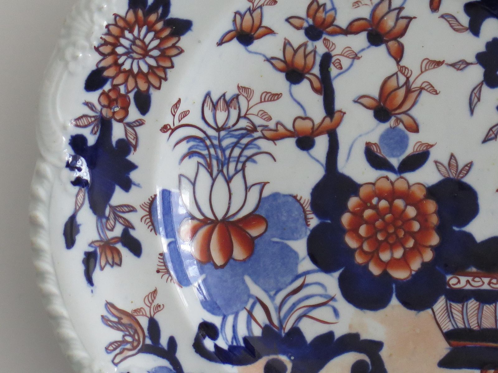 photo for sale Set 0f Two (B) Georgian Masons Ironstone Desert Plates Basket Japan Ptn, Ca 1818