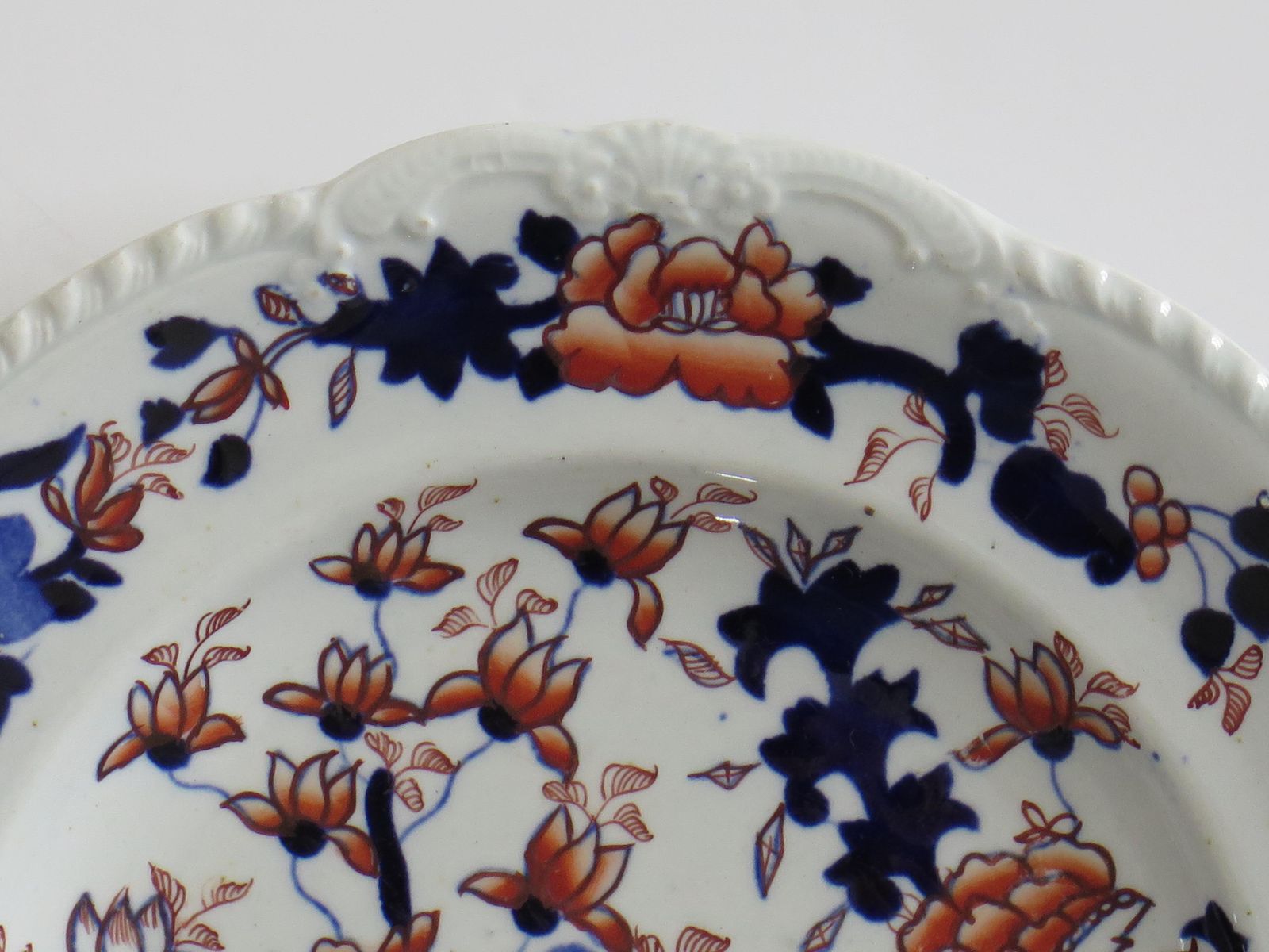 325.0 Set 0f Two (B) Georgian Masons Ironstone Desert Plates Basket Japan Ptn, Ca 1818 photo