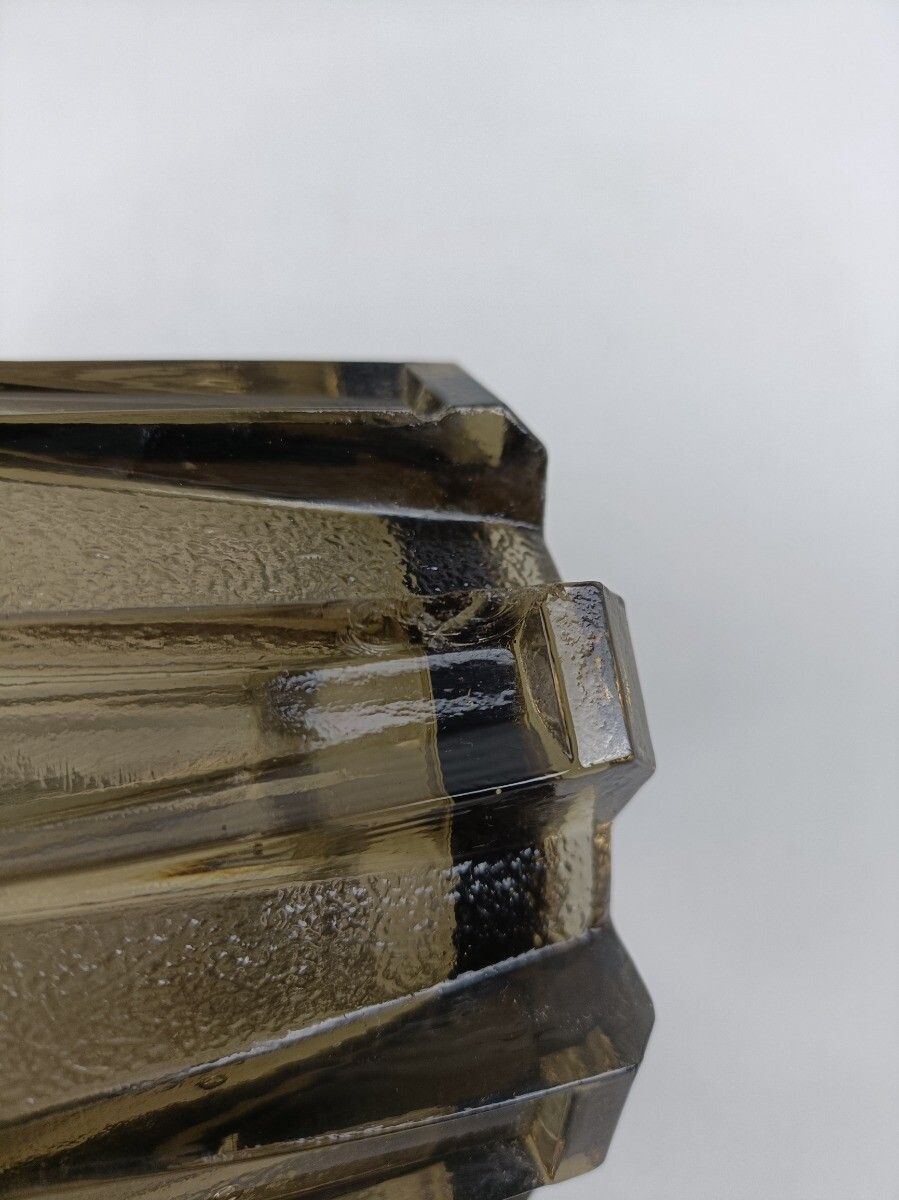 Art Deco Antique Smoked Depression Glass Vase Luxval Val St Lambert Stylish Belg photo vinterior