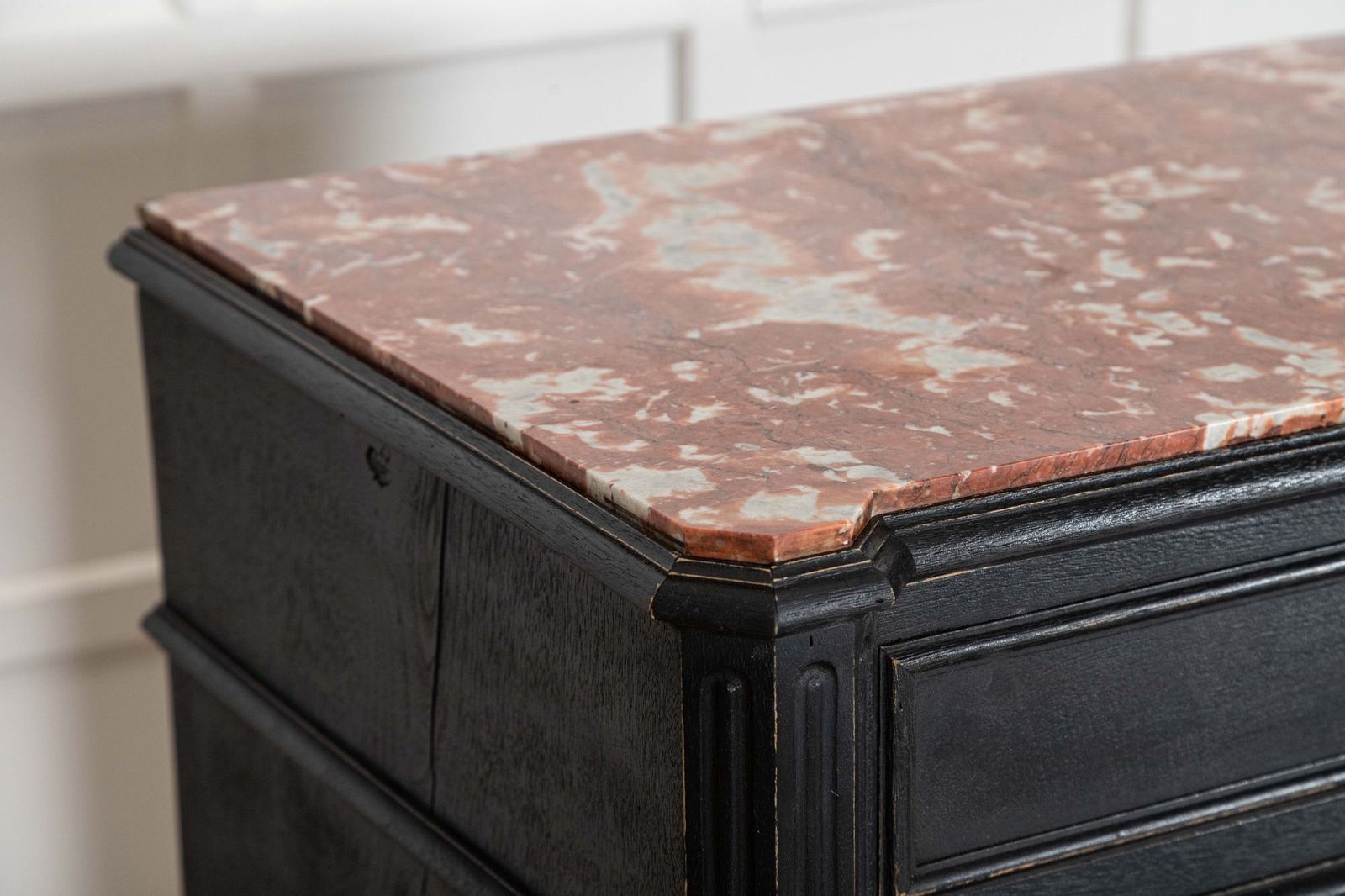 19thc French Ebonised Fruitwood Marble Commode photo for sale