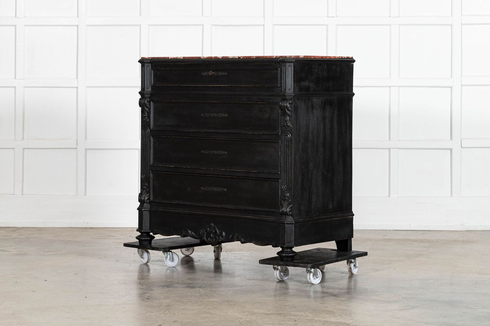19thc French Ebonised Fruitwood Marble Commode photo vinterior