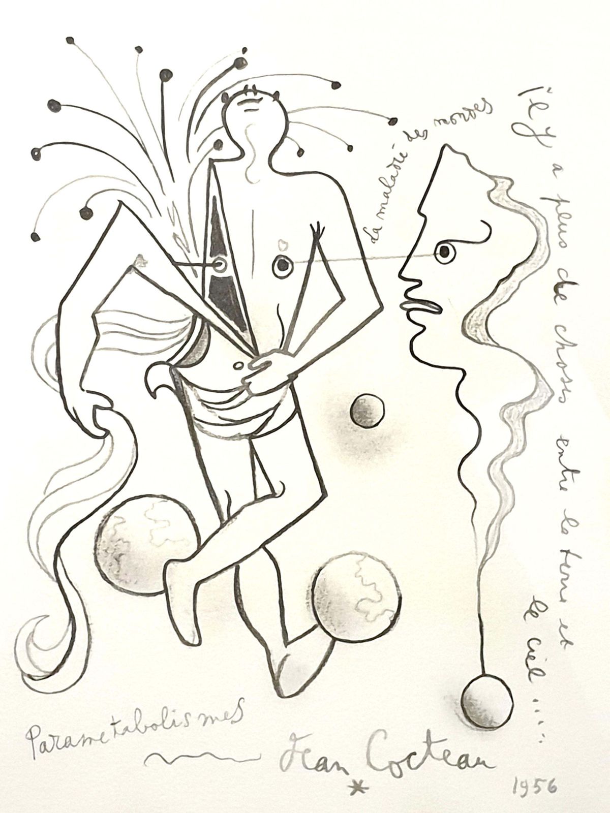 Jean Cocteaujean Cocteau   Parametabolismes   Original Lithograph1956