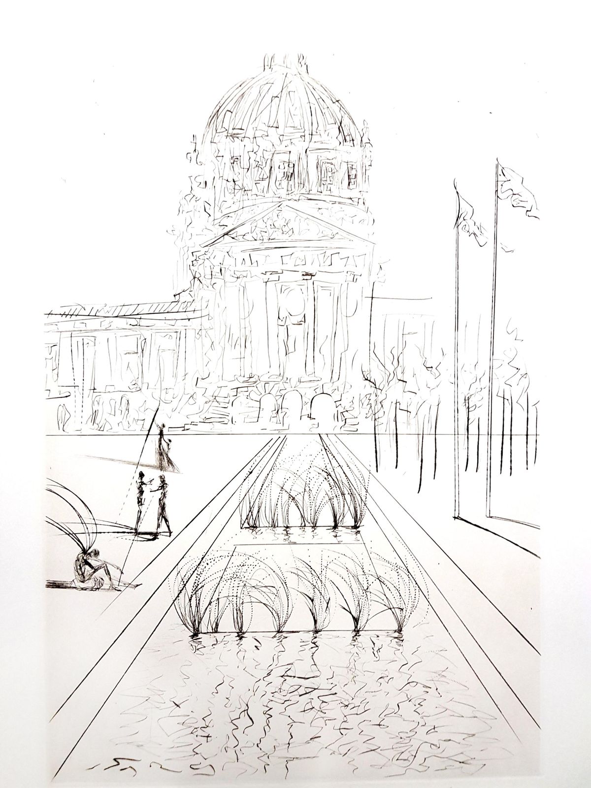 Salvador Dali   City Hall   San Francisco   Original Hand Signed Etching1970 photo 4599.0