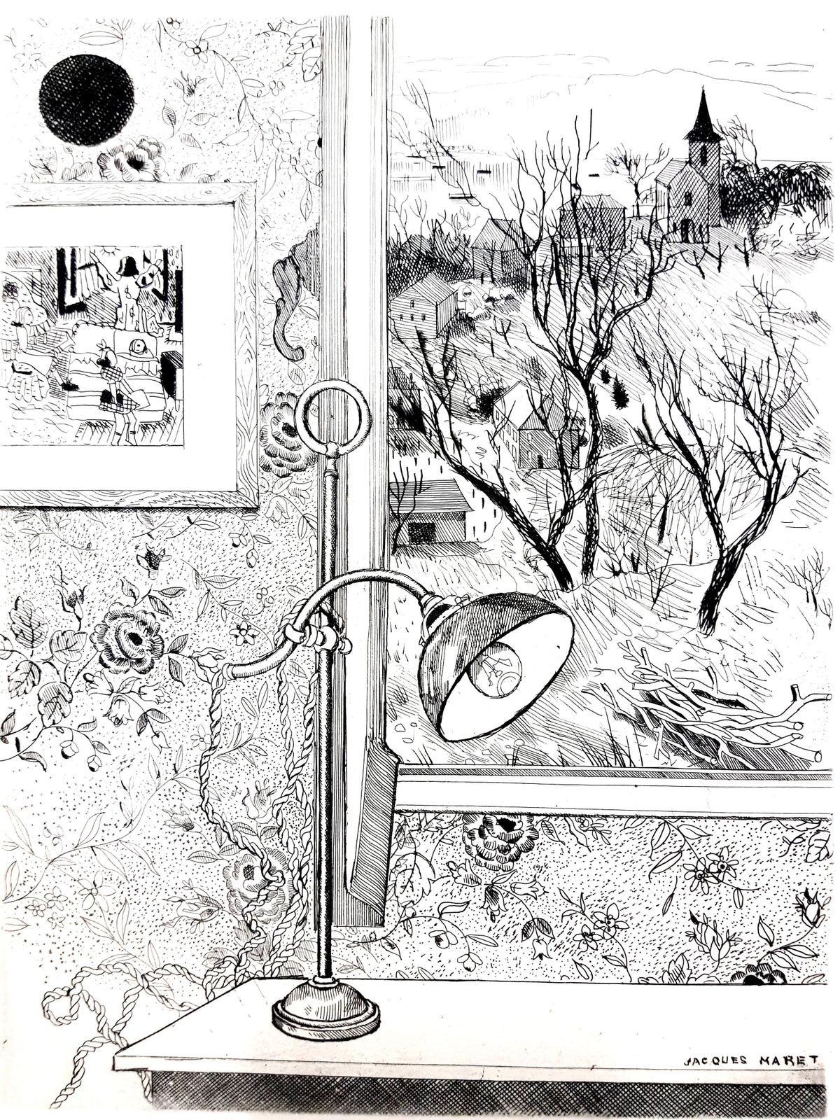 Jacques Maretjacques Maret   Dreamy Desk   Original Etching1946